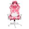 Techni Sport Indoor Furniture Pink Cow Series Velvet-Like Fabric, Nylon, Steel Gaming Chair